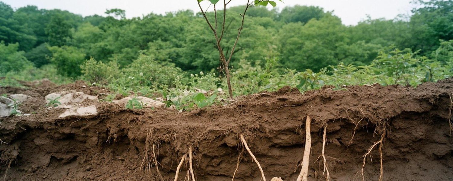 a-tree-with-roots-growing-out-of-the-ground-free-photo